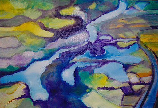 Fränkisches Seenland, 2012, Öl auf Leinwand, 100 x 150cm