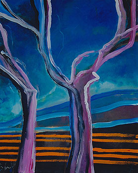 Zwei Bäume, 2012, Acryl auf Leinwand, 60 x 40cm