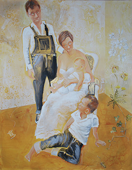 Selbdritt A, 2021, Acryl auf Leinwand, 120 x 150cm