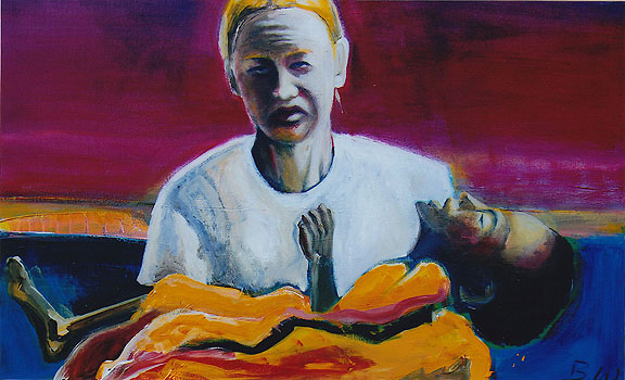 Maria in Schmerzen, 2009, Acryl auf Leinwand, 50 x 80cm